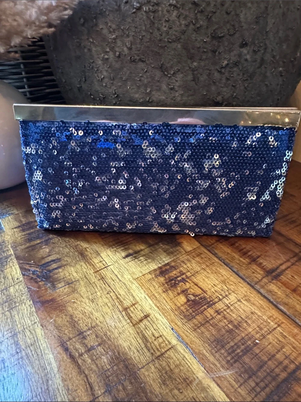 Blue Sequin Clutch Wallet